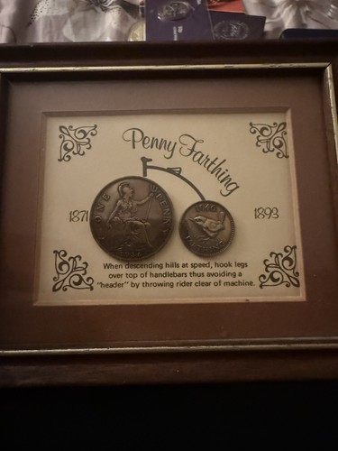 Framed penny farthing british - framed,