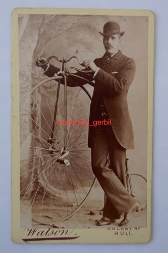 Cdv man beside a - a, penny