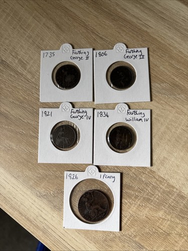 Vintage coin farthing set and - set,