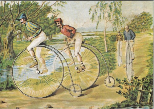Cycling postcard cross - cycling, country