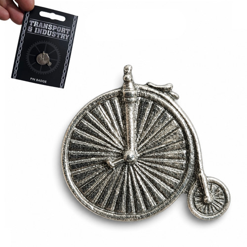 Penny farthing pin badge lapel - farthing,