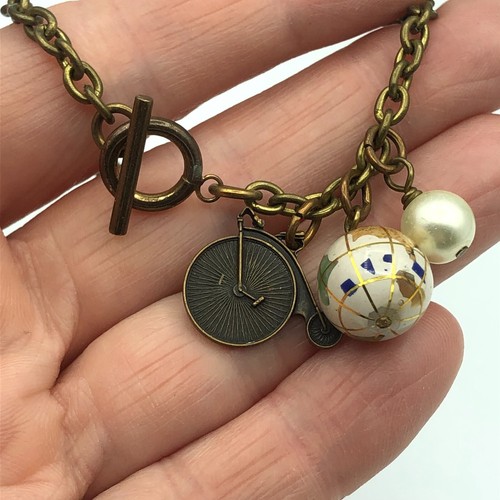 Charm bead bracelet bronze - charm,