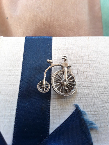 Silver charm bicycle penny - silver,