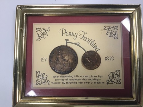 Genuine penny farthing coins - penny,