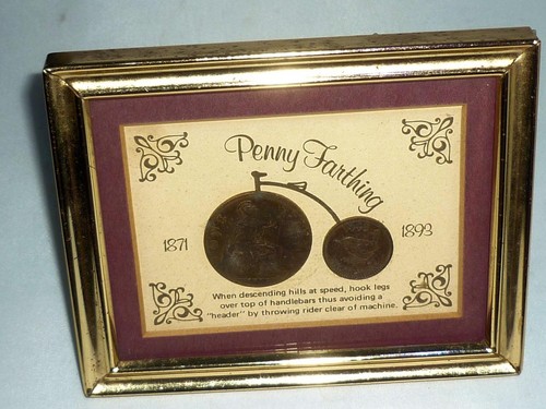 Vintage framed penny - penny, farthing