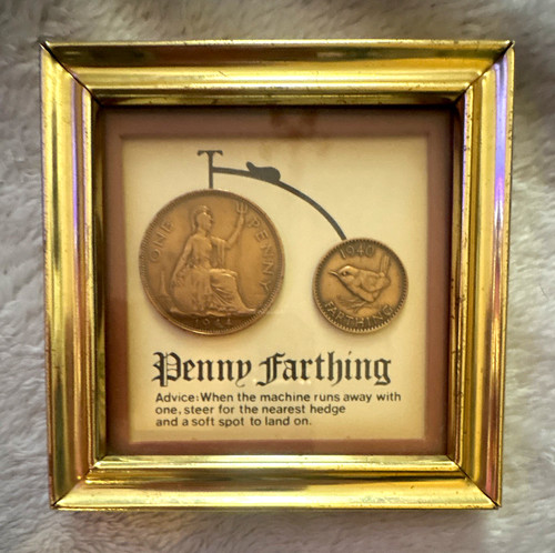 Vintage framed penny - framed, farthing