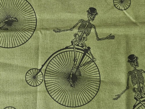 Skeleton penny farthing - , fabric