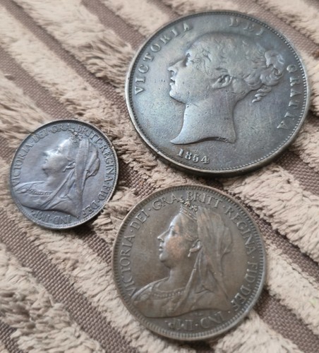 Queen victoria penny - penny, half