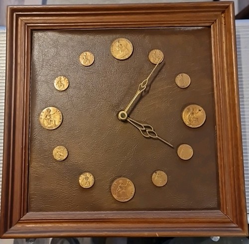 Vintage penny clock - vintage,