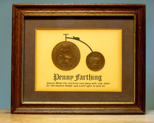 Genuine penny farthing coins - penny,