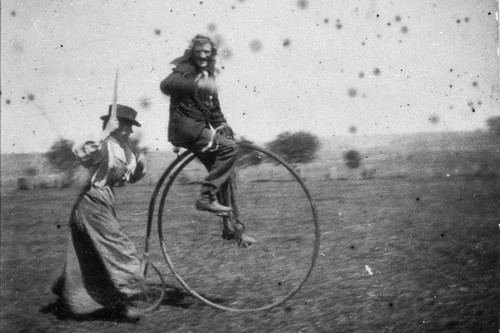 Man penny farthing - man, a