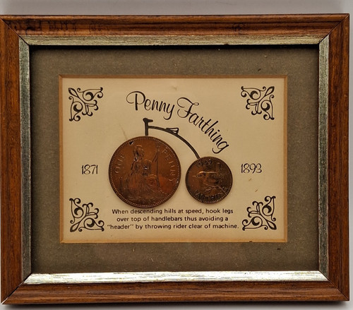 Vintage framed penny farthing - vintage,