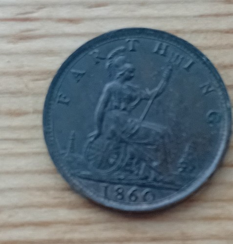 1860 queen victoria farthing - queen,