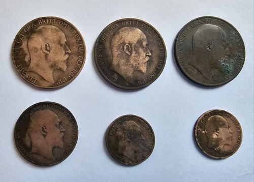 Edward vii coins - edward, penny,
