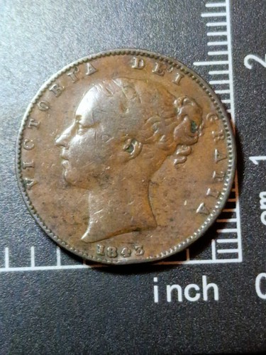 1843 queen victoria farthing - queen,