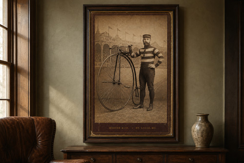 Penny farthing cyclist - penny, cabinet