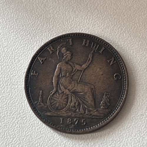 1875 bronze farthing - ,