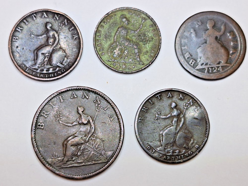 Copper farthings and - a, half